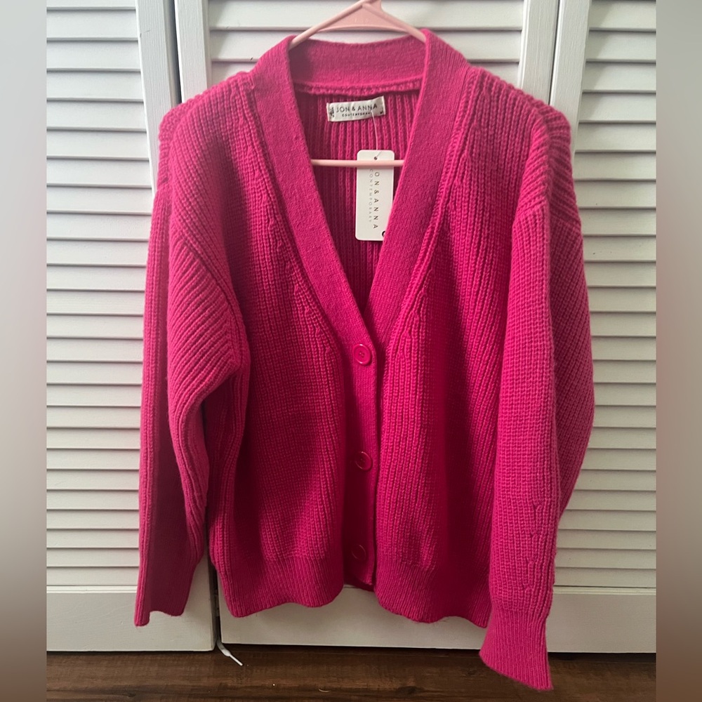BRAND NEW (NWT) Jon & Anna Hot Pink Women's Cardigan
